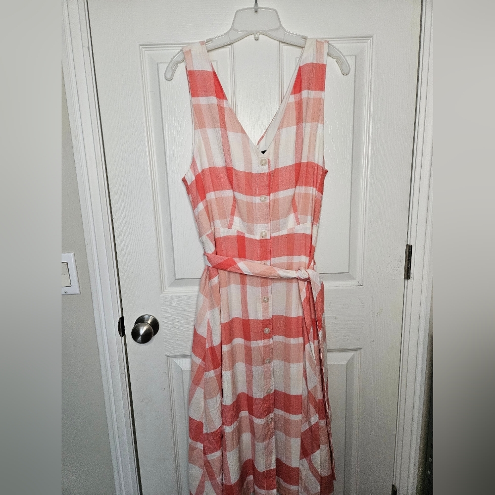 Alex Marie Lined Sleeveless Button Down Cotton Dress Size 16
